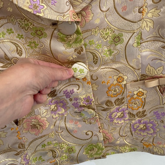 Robert Louis New York Vintage Ornate Floral Silk Jacket - Picture 5 of 10